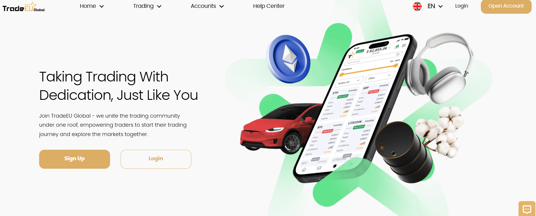 Screenshot of tradeeuglobal.net website homepage with useful information