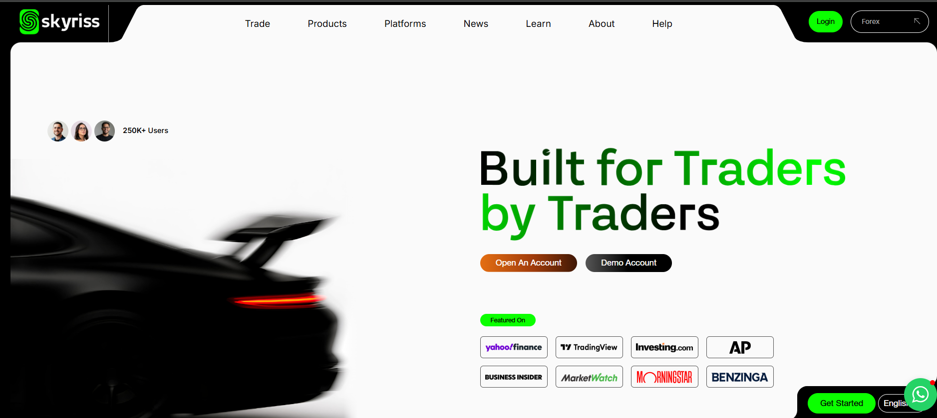 Overview of the official website, including its structure, content, and presentation of trading services.