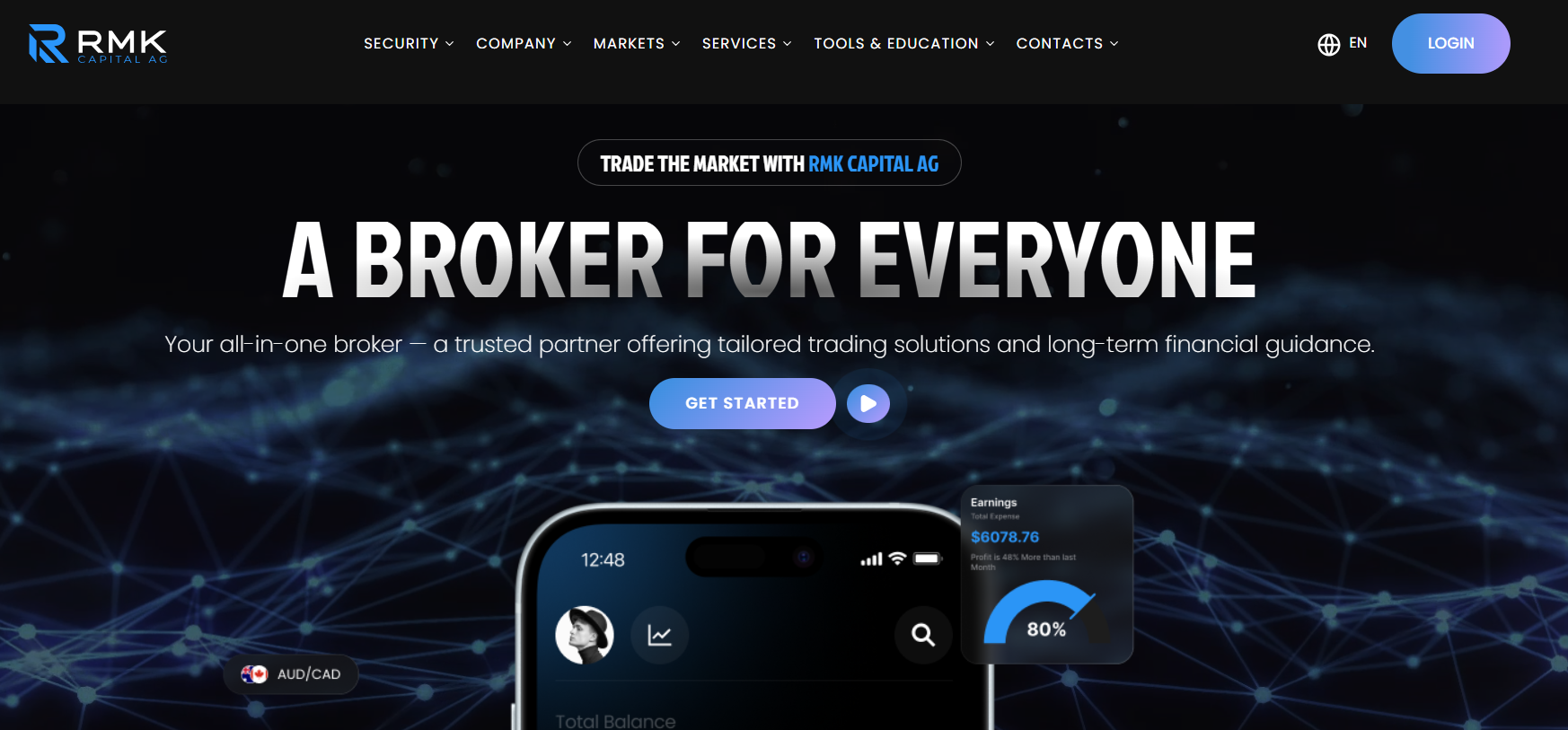 Although visually appealing, the rmkcapitalag.com website lacks transparency and provides very little verifiable information about the company.