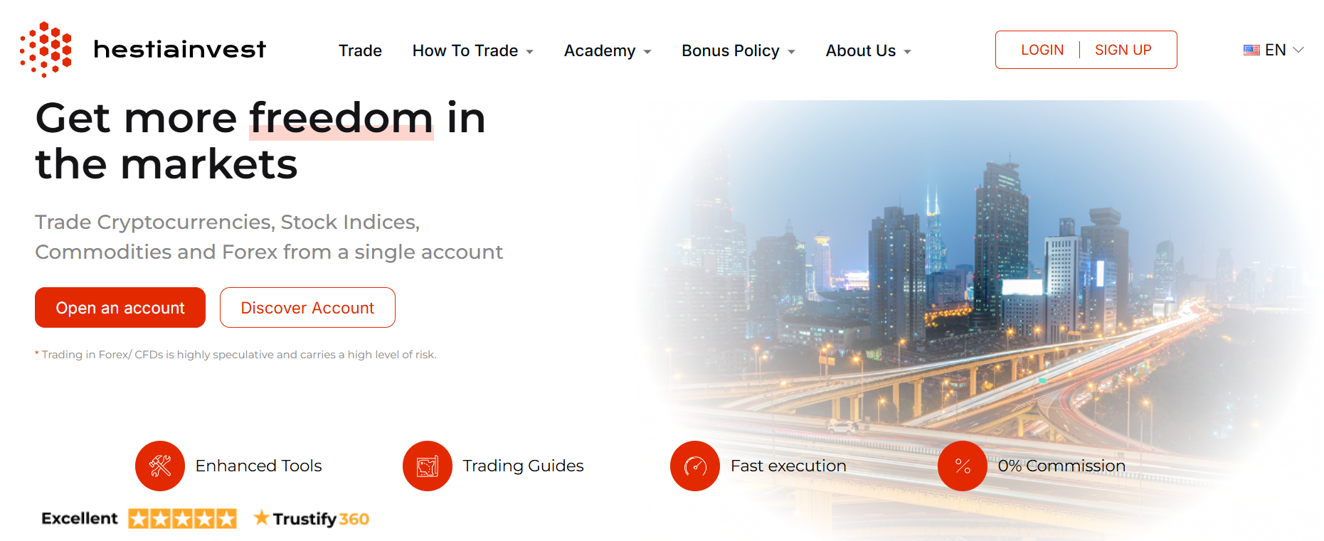 An analysis of the official Hestia Invest website, its content, and the quality of the information provided.